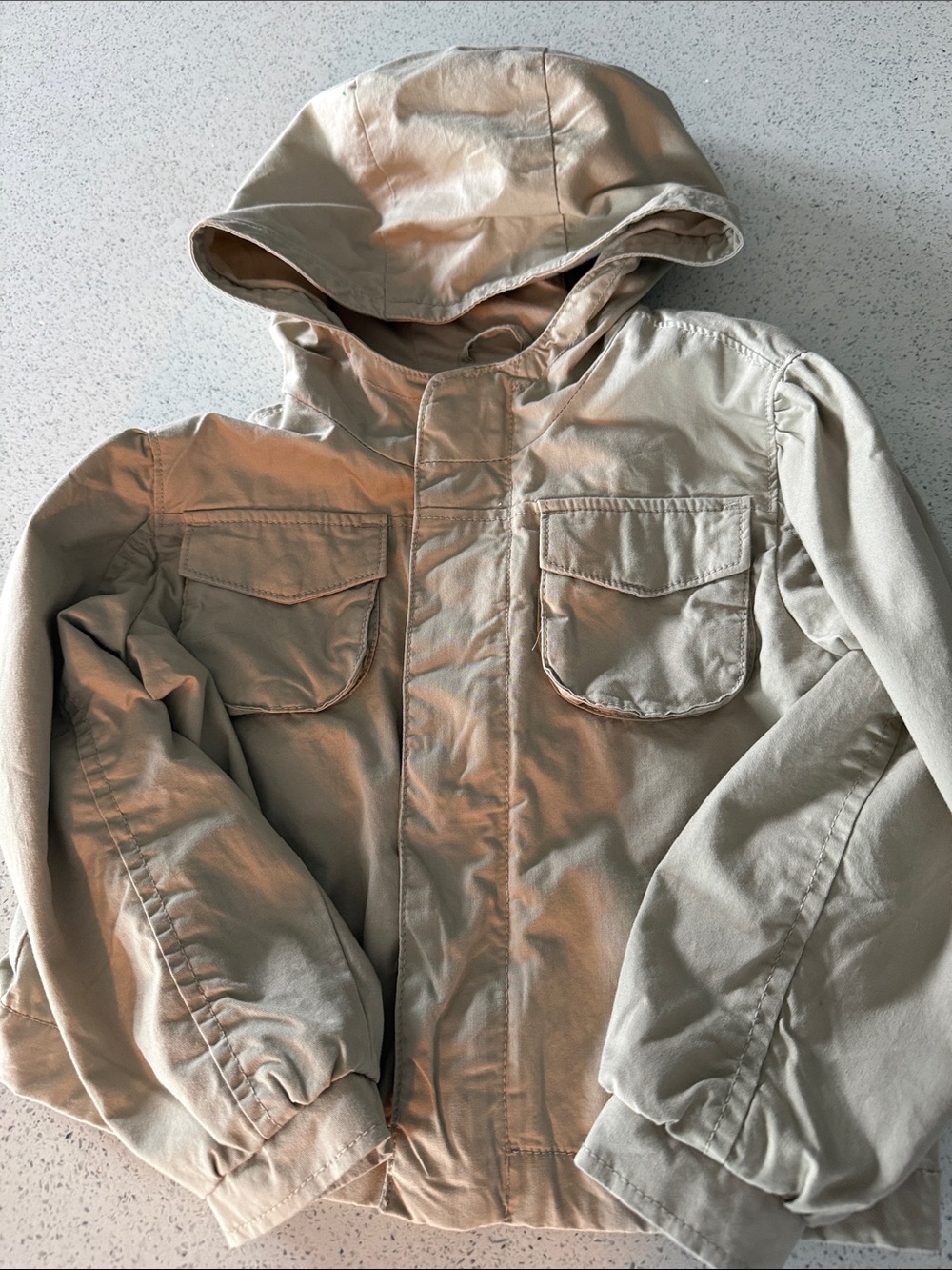 Old Navy Kids Hooded Field Jacket in Light Tan